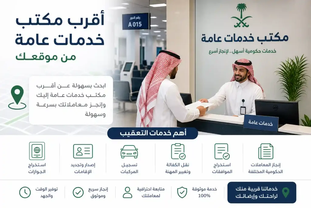 معقب إلغاء الخروج النهائي أقرب مكتب خدمات عامة من موقعك و