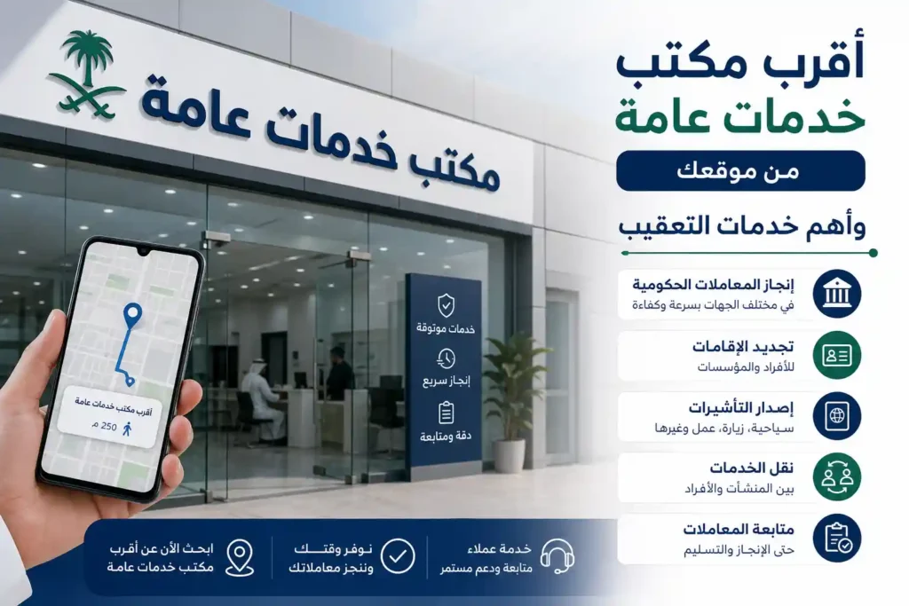 أقرب مكتب خدمات عامة من موقعى